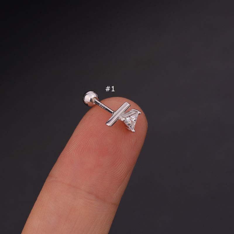 1 Chiếc Bông Tai Bạc Dài 8mm