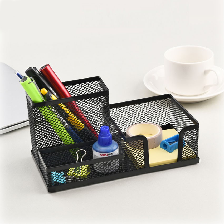 Khay đựng bút để bàn bằng lưới kim loại đựng đồ đa năng,đồ dùng văn phòng