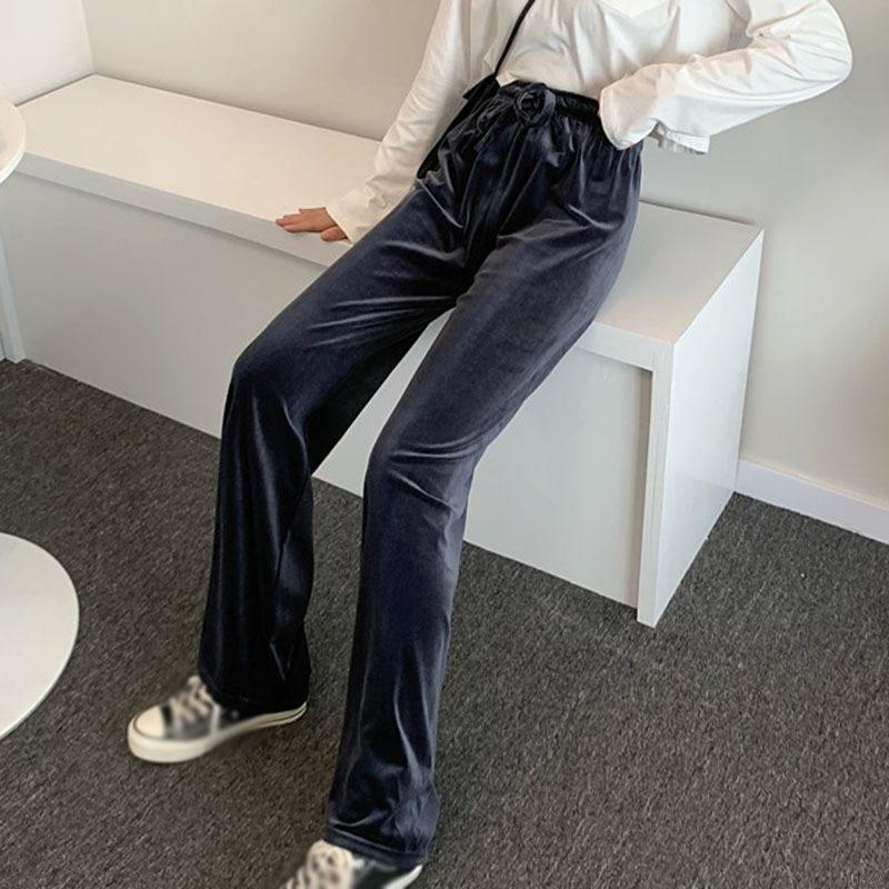 Quần Nhung Ống Rộng Phong Cách Hàn Quốc Trẻ Trung Dành Cho Nữ