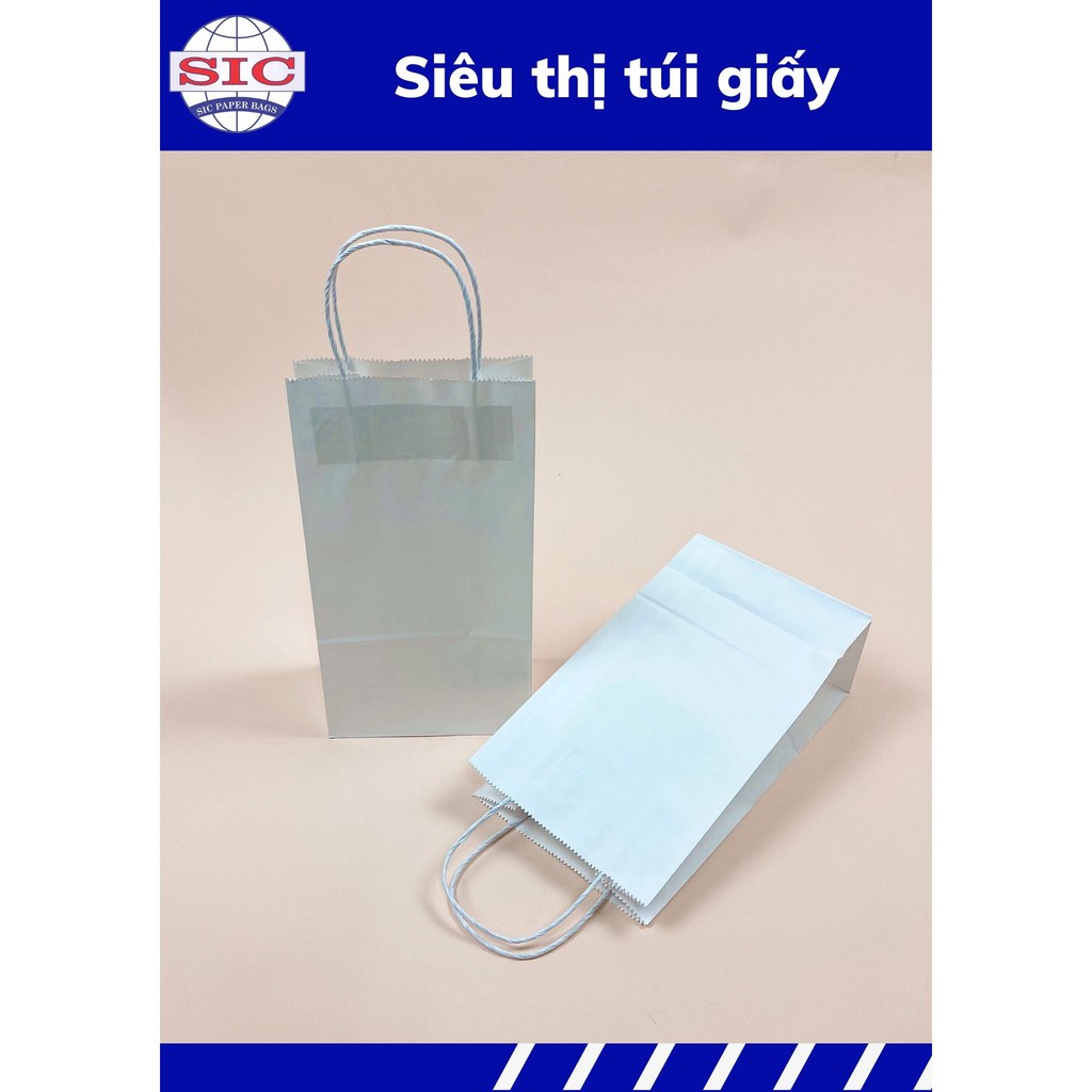 (50 chiếc)Túi giấy xi măng - TÚI GIẤY KRAFT S9: 15.5x9x28cm CÓ QUAI ( ẢNH THẬT)