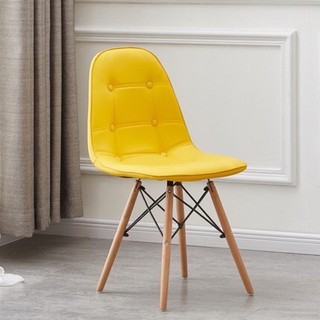 ghế đệm Eames bọc da cúc nhập khẩu chân gỗ( gh04)