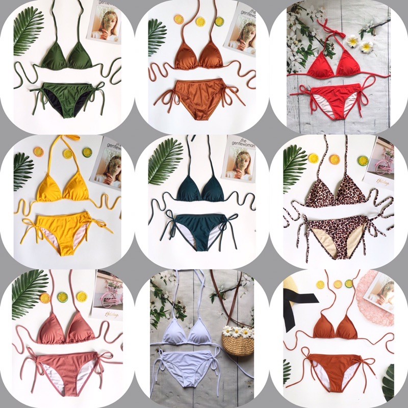 [ RẺ VÔ ĐỊCH+ HÀNG CAO CẤP] Bikini 2 mảnh tam giác full màu sexy
