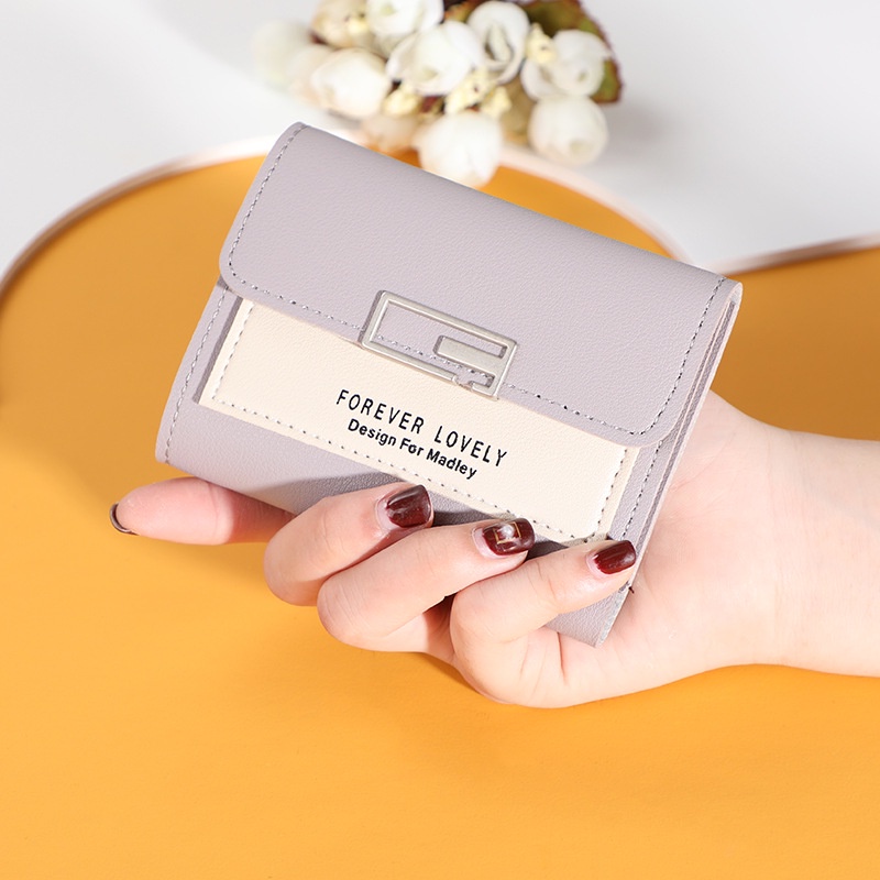 ví nữ mini ,ví nữ da thật kiểu dáng han quốc cao cấp kiểu dáng sang trọng thời trang lucaster LR001 bảo hành 12 tháng