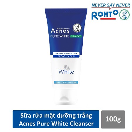 Sữa rửa mặt dưỡng trắng và ngăn ngừa mụn Acnes Pure White Cleanser 100g