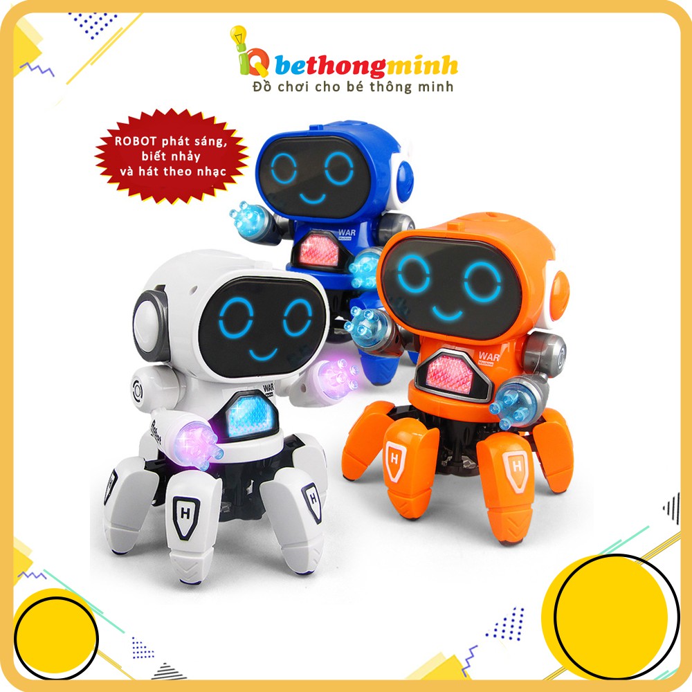 Đồ chơi trẻ em robot siêu nhân vui nhộn phát sáng biết nhảy và hát theo nhạc cho bé trai và bé gái