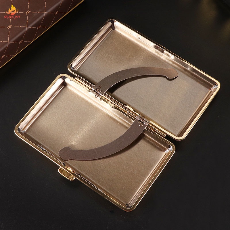 Hộp đựng thuốc lá 20 điếu dài nhôm bọc da sang trọng