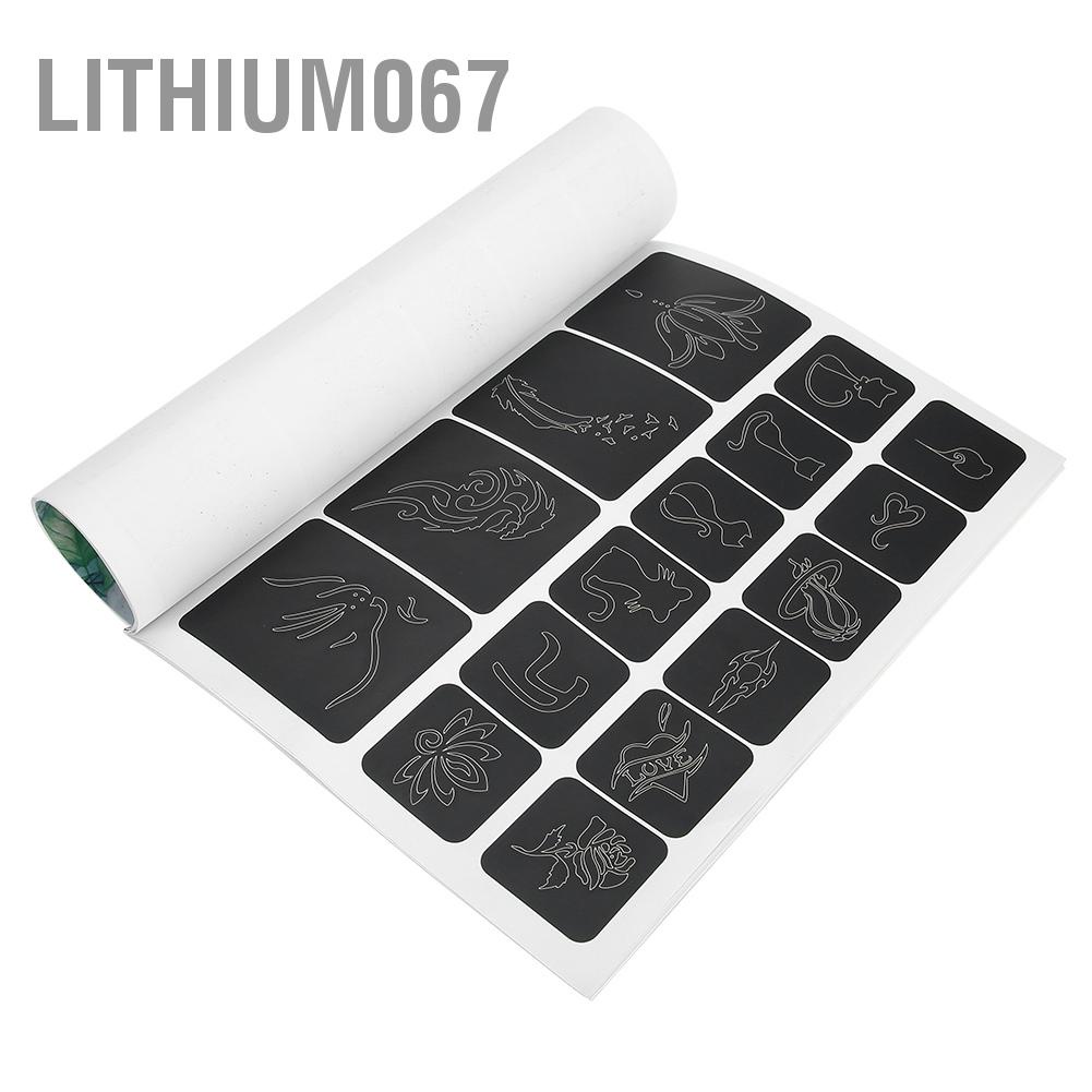 Lithium067 Semi-permanent Large Medium Small Tattoo Stencil 348 Patterns Airbrush Temporary Template Tấm hình xăm dán tạm thời