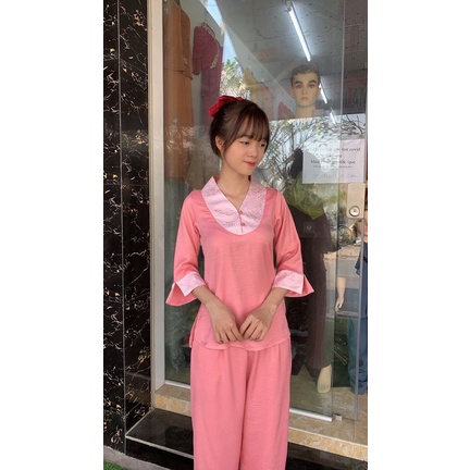 Quần áo đi chùa - Lụa phối gấm