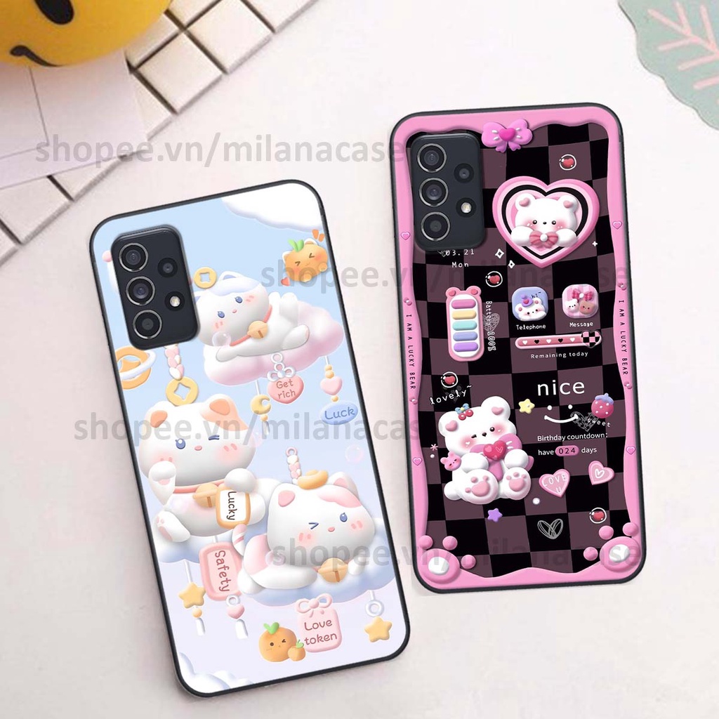 Ốp Samsung A32 / A52 / A72 hình đồng hồ icon gấu mèo cute cực dễ thương ngộ nghĩnh