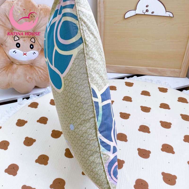 Gối cho bé sơ sinh 0 -10 tuổi vải Tencel gòn lông vũ nhân tạo, siêu mềm mát, êm,  hoạt tiết dễ thương