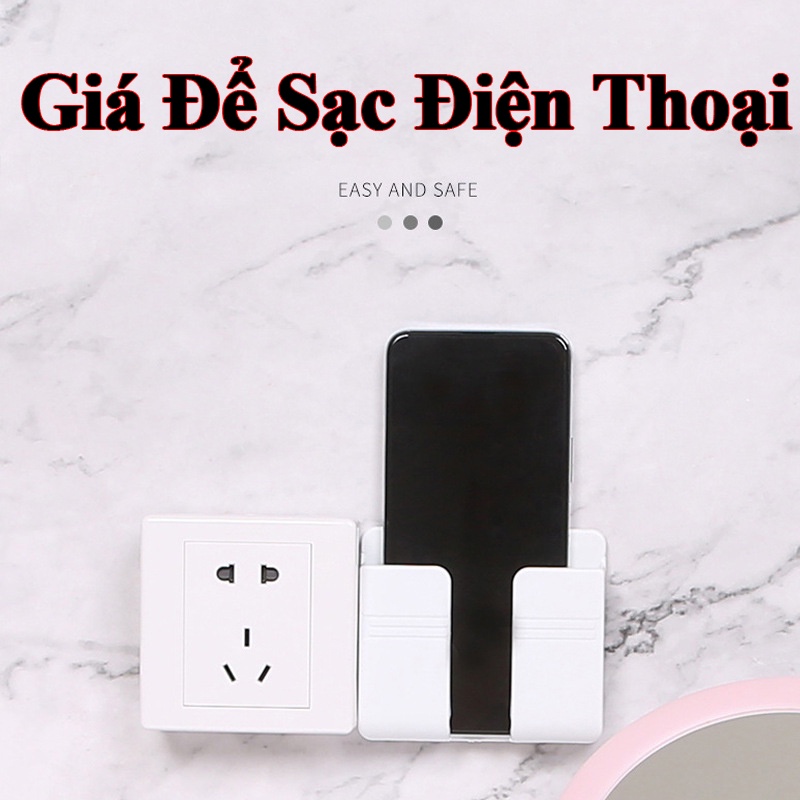 Giá đỡ điện thoại cắm sạc, khay để điện thoại, remote TV - Máy lạnh, giá đỡ đa năng dán tường không cần khoan