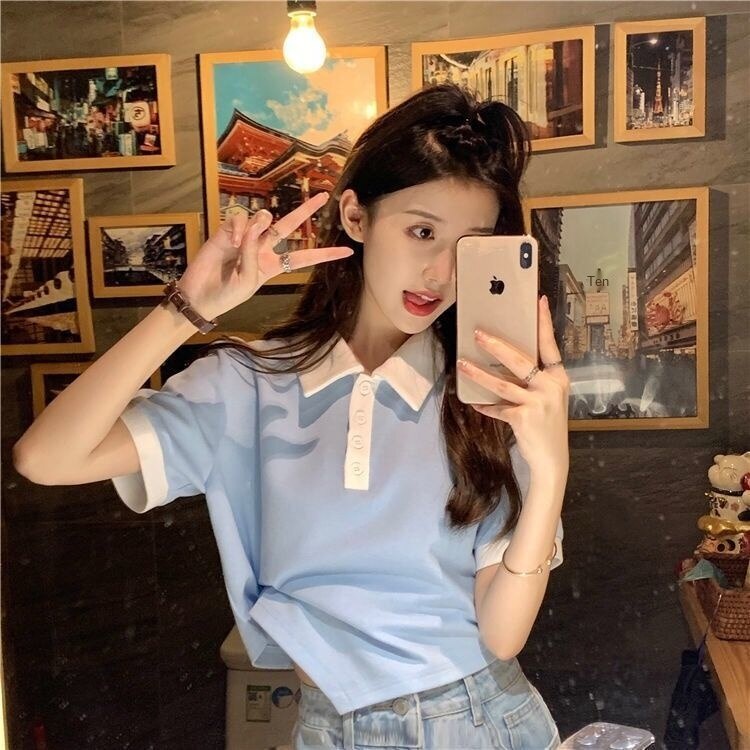 Màu Sắc Áo Thun Nữ Ngắn Tay Cổ Tròn Thời Trang Hàn | BigBuy360 - bigbuy360.vn