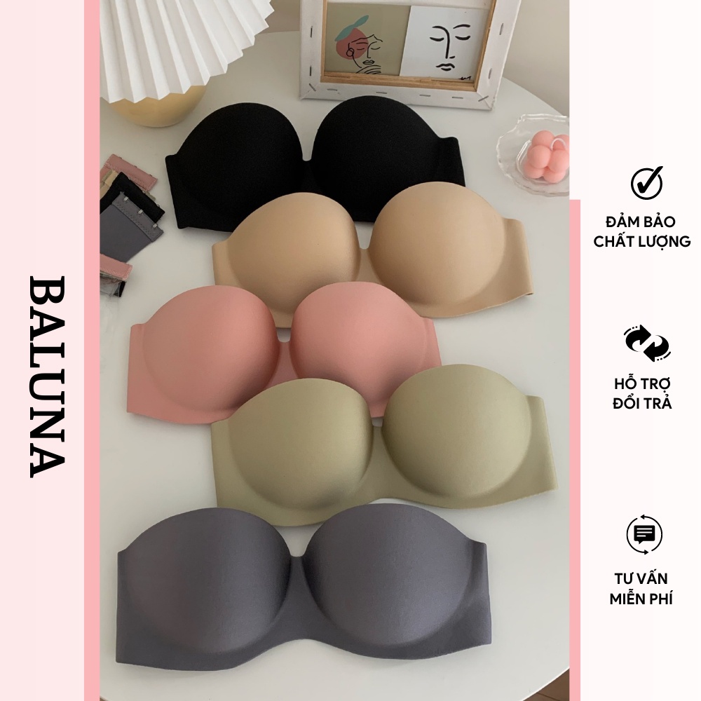 Áo lót cúp ngực đúc su không gọng sexy chống tụt nâng ngực dây ngang dây trong BALUNA AL22
