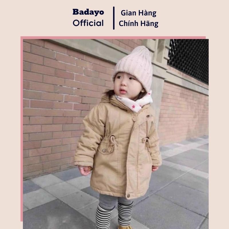 Áo khoác bé trai bé gái kaki lót lông siêu dày siêu ấm hàng VN xuất dư BADAYO TQ55252G