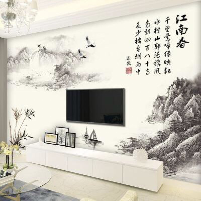 Decal dán tường phong cảnh núi non size to 02 GS8331