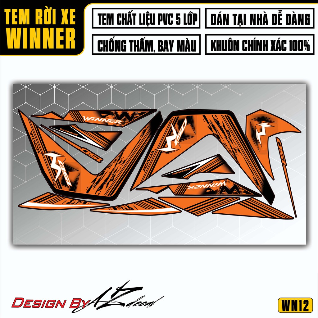 Tem Rời Winner 150 Chữ W Cách Điệu | 2WN12 | Decal Chế Chất Liệu PVC Chống Thấm Nước, Chống Bay Màu