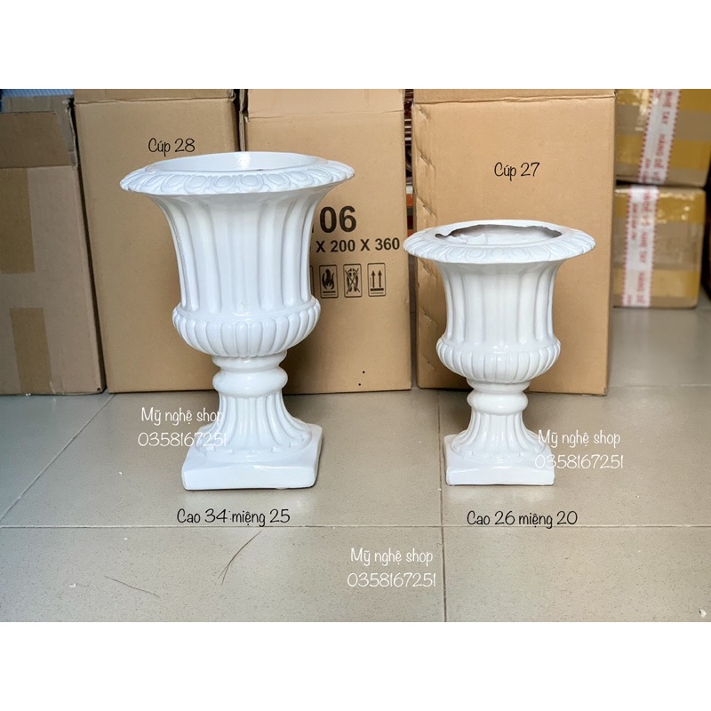 Bình hoa composite,Mỹ nghệ shop, decor, trang trí, quà tặng sinh nhật, tân gia, bình hoa giả, cao cấp mã cúp 27 bao vỡ