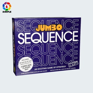 Jax Jumbo Sequence Game Trò Chơi Trên Bàn Cờ - Box Edition with Cushioned Mat, Cards and Chips Chơi Bài Bua Tiec Tro Choi