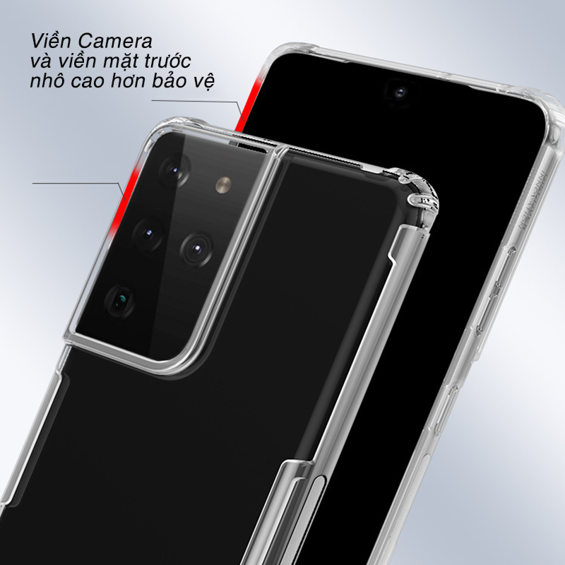 Ốp lưng cho Samsung S21 - S21 Plus - S21 Ultra TPU trong suốt Nillkin NATURE - Hàng Nhập Khẩu