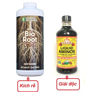 Cặp đôi kích rễ cực mạnh Bio Root 0-1-1 chai 946ml và giải độc BRAGG LIQUID AMINOS 473ML nhập khẩu Mỹ