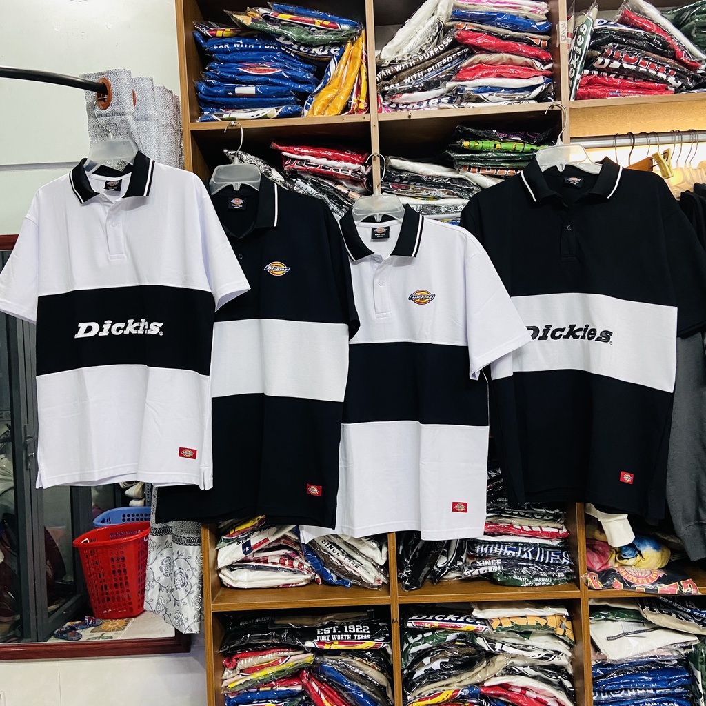 ÁO POLO DICKIES NAM NỮ CÓ CỔ TRỤ BẺ DỆT SỌC HOT TREND 2022