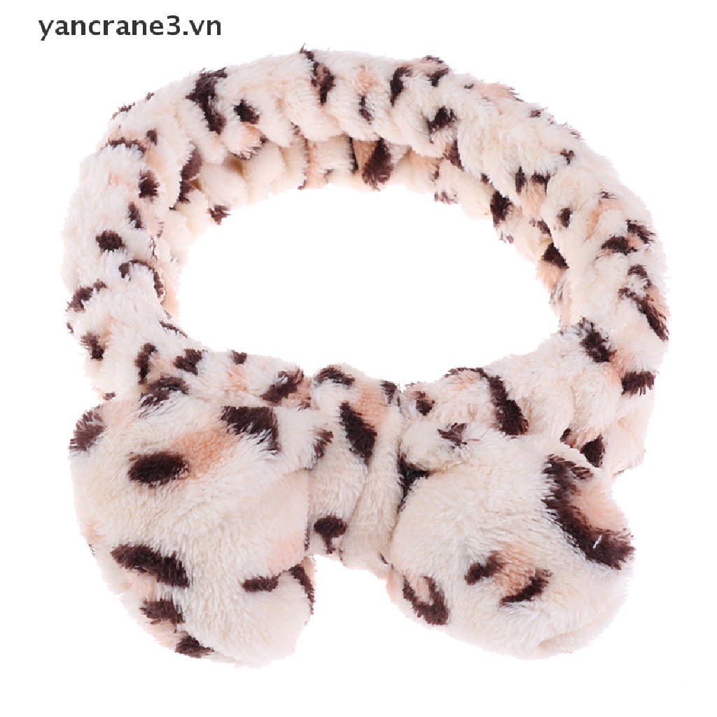 Băng Đô Cài Tóc Vải Lông Cừu San Hô Hình Chim Hạc 3vn