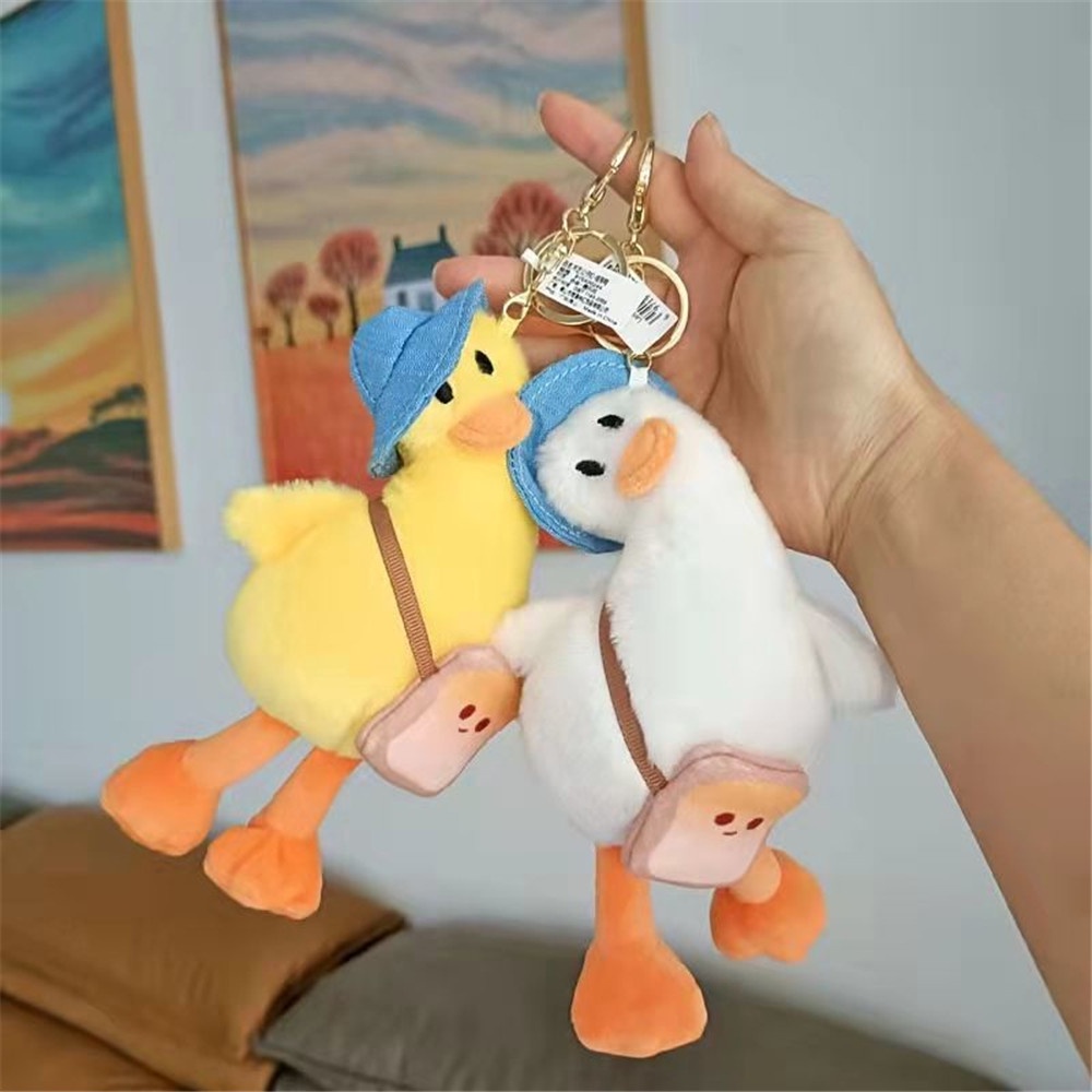 Móc Khóa Hình Vịt Nhồi Bông Dễ Thương Dùng Trang Trí Túi Xách