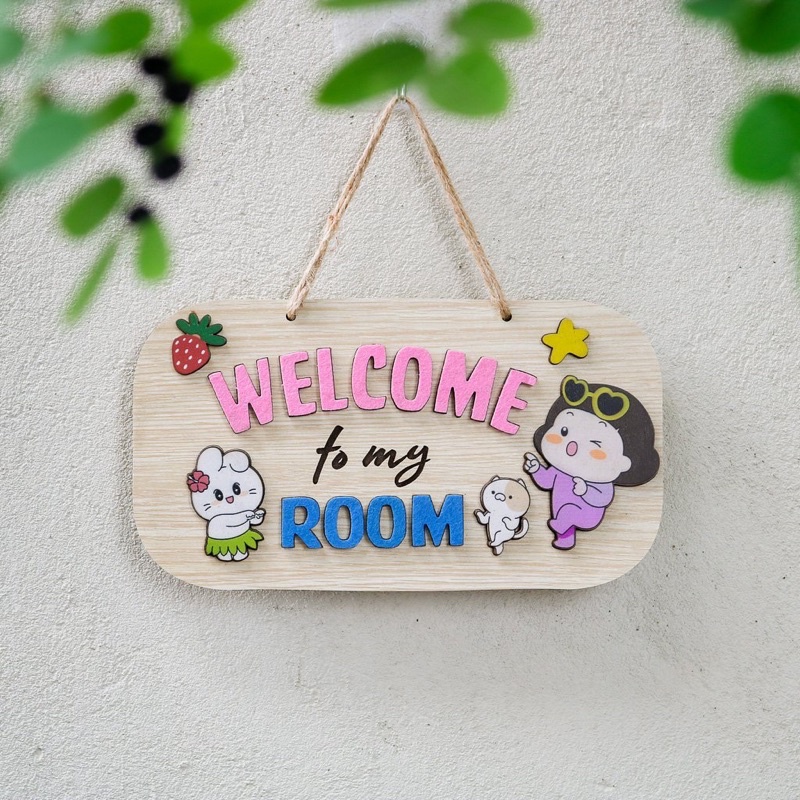 Bảng Gỗ Trang Trí Welcome To My Room Xinh Xắn