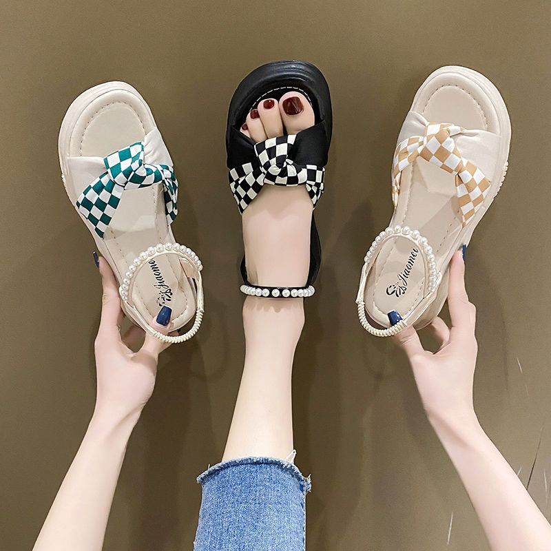 Giày Sandal Đế Xuồng Dày Dặn Tăng Chiều Cao Thoải Mái Phong Cách Roman Thời Trang Cho Nữ