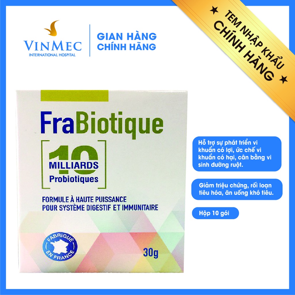 Men vi sinh FraBiotique 3g - Giảm rối loạn tiêu hoá và cân bằng hệ vi sinh đường ruột tại Vinmec