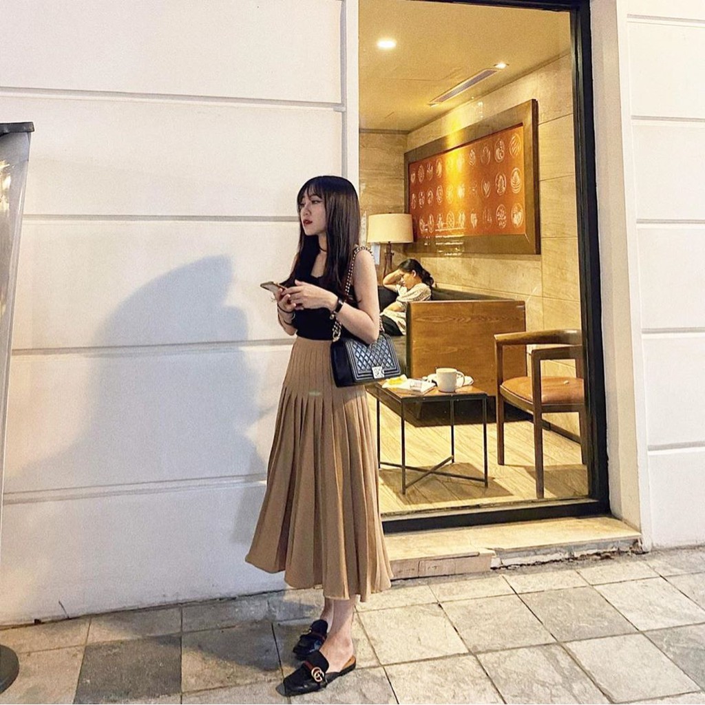 Chân váy Fank Skirt - Chân váy xếp ly dáng xòe cạp cao hàng thiết kế | BigBuy360 - bigbuy360.vn