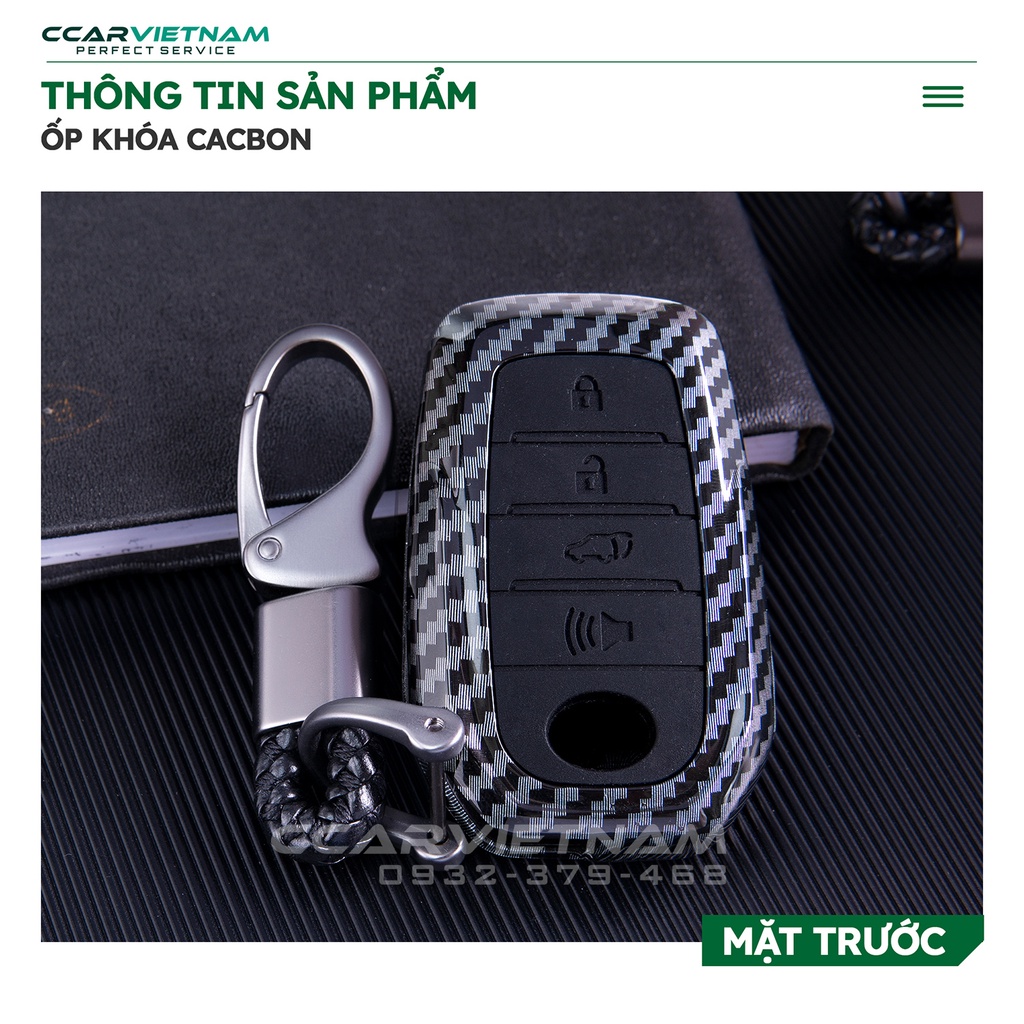 [Ảnh Thật] Ốp Chìa Khóa Ô Tô Fortuner 2019-2022, Camry 2015-2018 (4 nút) - Bọc Khóa Xe Hơi Vân Carbon Cao Cấp
