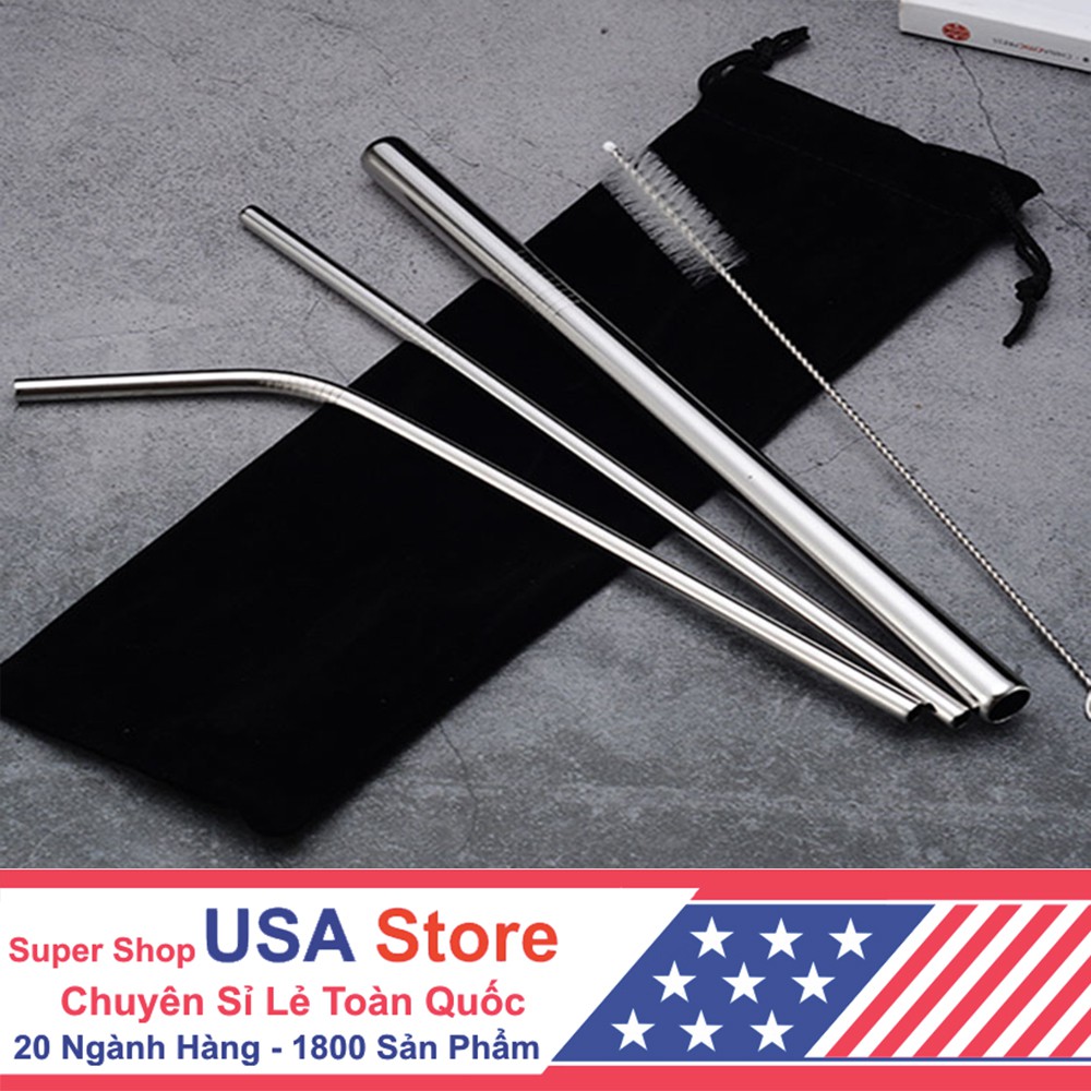 [Mã LIFE10K1904 giảm 10K đơn 20K] Set 3 Ống Hút Inox 304 Kèm Chổi Và Túi Dây Rút | BigBuy360 - bigbuy360.vn