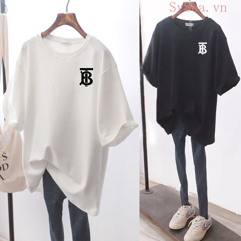 Áo thun tay ngắn dáng rộng chất liệu 100% cotton thời trang năng động cho nữ