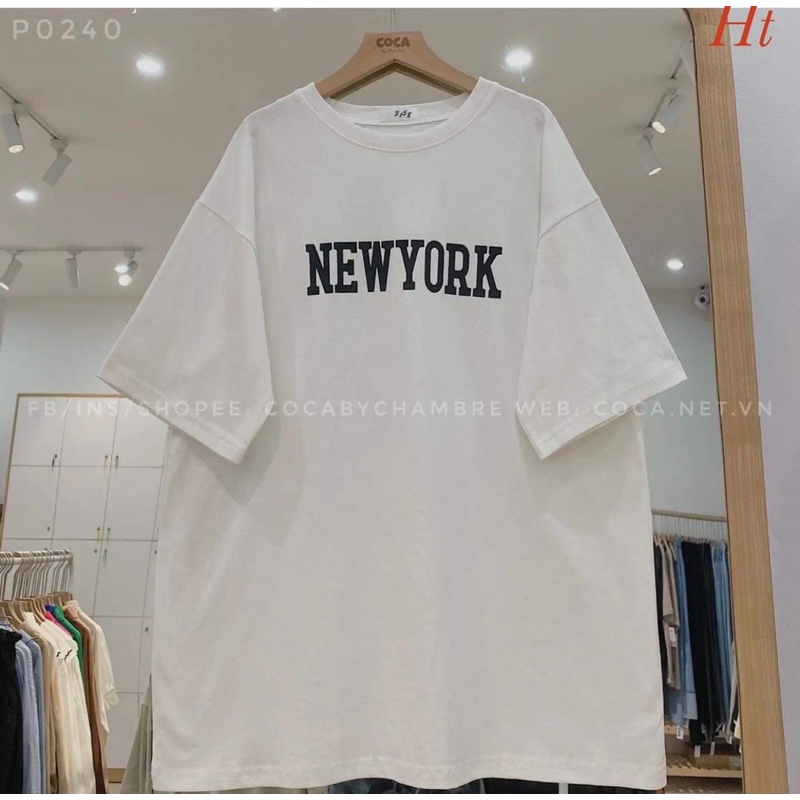 Áo phông chữ NEW YORK giữa ngực H2A767