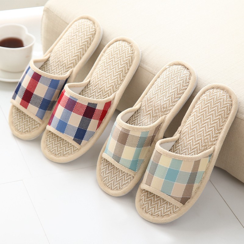Dép vải đi trong nhà kẻ caro Dép mềm DU3 TT&amp;GĐ