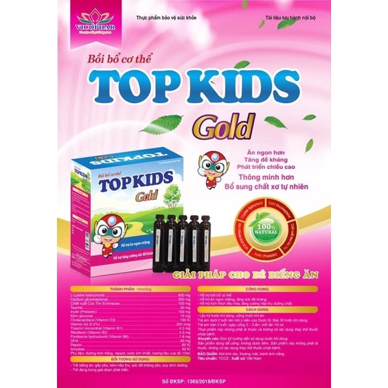 SI RÔ TOPKIDs  GOLD, CANXI HỖ TRỢ BỒI BỔ CƠ THỂ, GIÚP ĂN NGON MIỆNG TĂNG CÂN CHO TRẺ BIẾNG ĂN