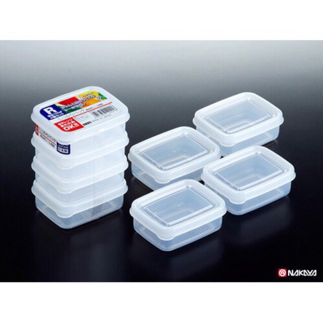 Set 3-4 hộp nhựa 100ml Nakaya Nhật trữ đồ ăn dặm cho bé