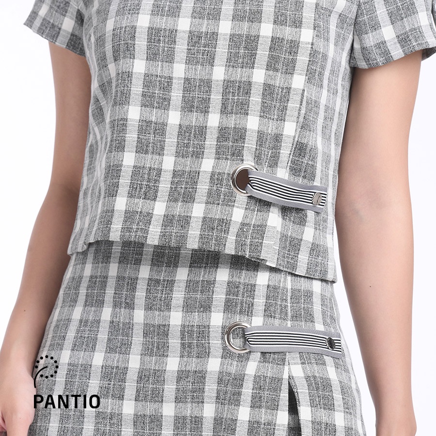Quần short nữ hoạ tiết kẻ caro thời trang BQN32304 - PANTIO