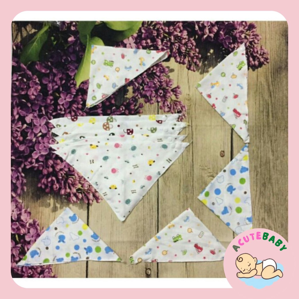 Gói 10 yếm cho bé vải xô tam giác