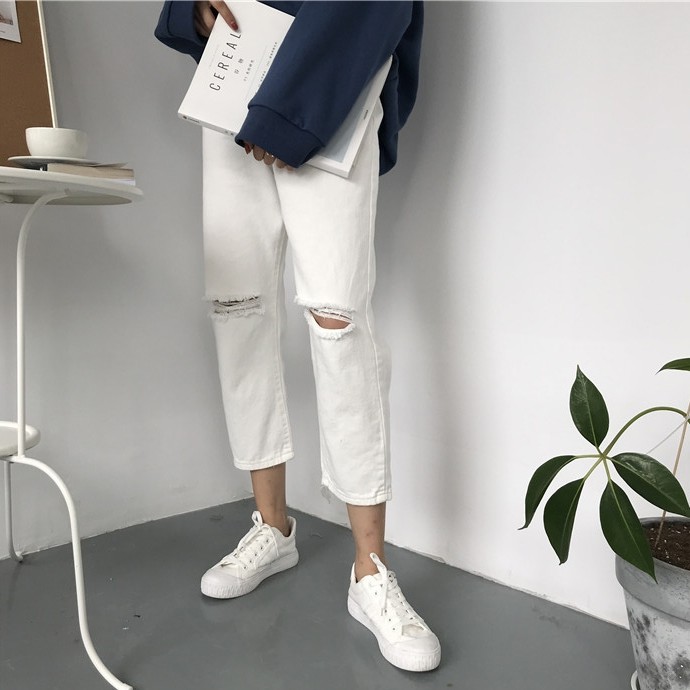 Quần jean nữ baggy cạp cao phong cách Emilyshop ulzzang