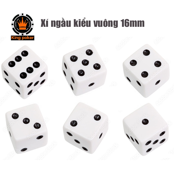 Bộ 10 viên xúc xắc chơi game góc vuông size 16mm
