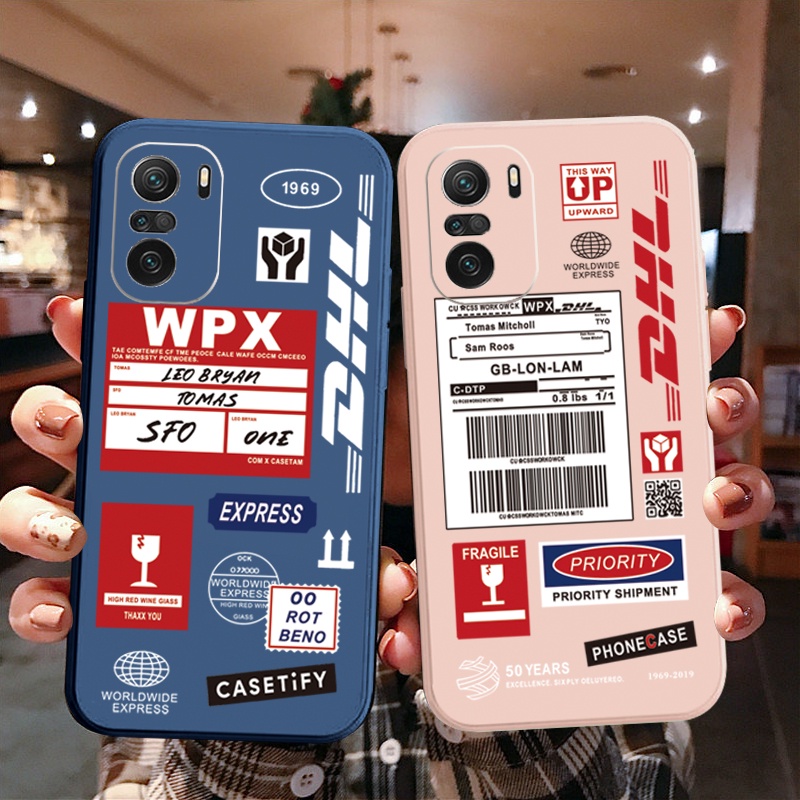 Ốp Điện Thoại Cạnh Vuông In Logo DHL Cho Xiaomi Redmi Note 10 Pro 9S 9A POCO X3 NFC M3 Pro 5G WPX