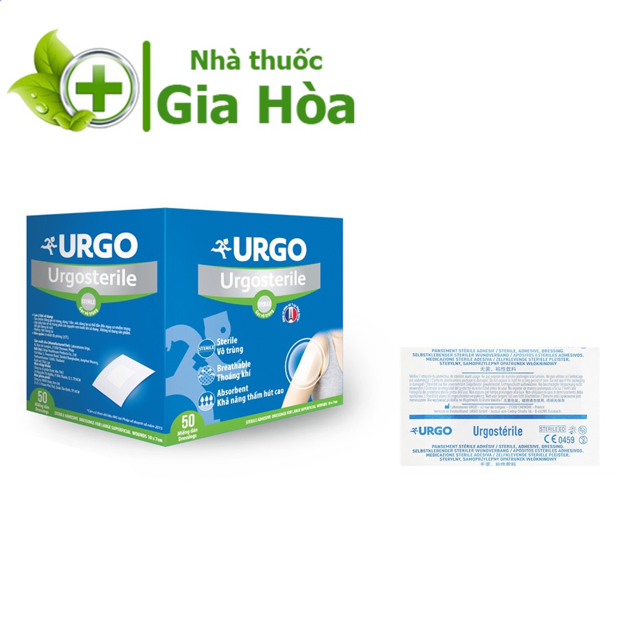 Băng dán / Băng cá nhân / Gạc vô trùng miếng lớn Urgosterile / Urgo Sterile cho vết thương lớn, vết bỏng, phẫu thuật