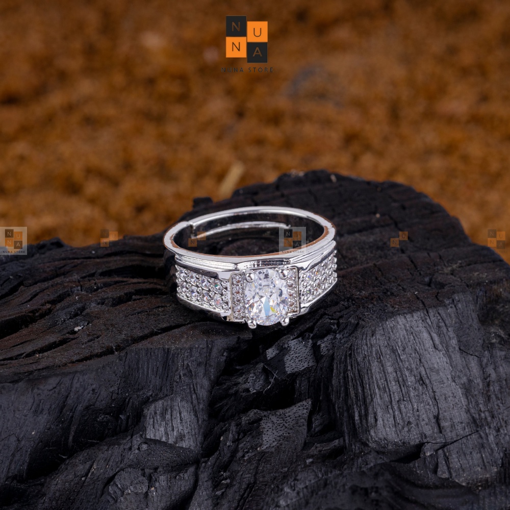 Nhẫn nam gắn đá nhân tạo nhẫn bạc 925 thời trang DN1112