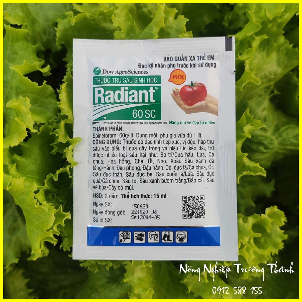 Sản phẩm Radiant 60sc (15ml) bảo về hoa hồng và các loại cây cảnh