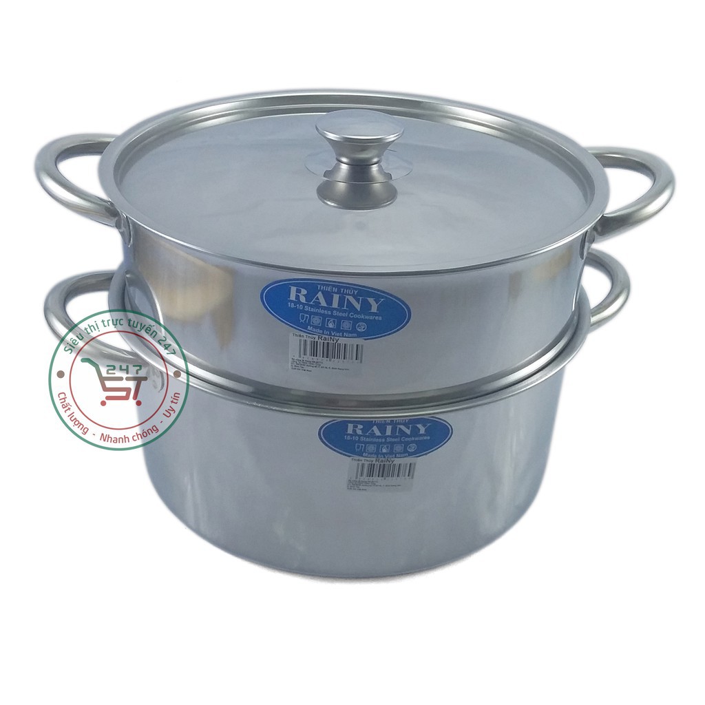 Bộ nồi xửng hấp inox 26cm Rainy TT26TTX bền đẹp sáng bóng