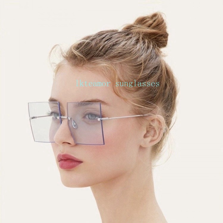 Kính Mát Không Gọng Oversize 7 Màu Thời Trang