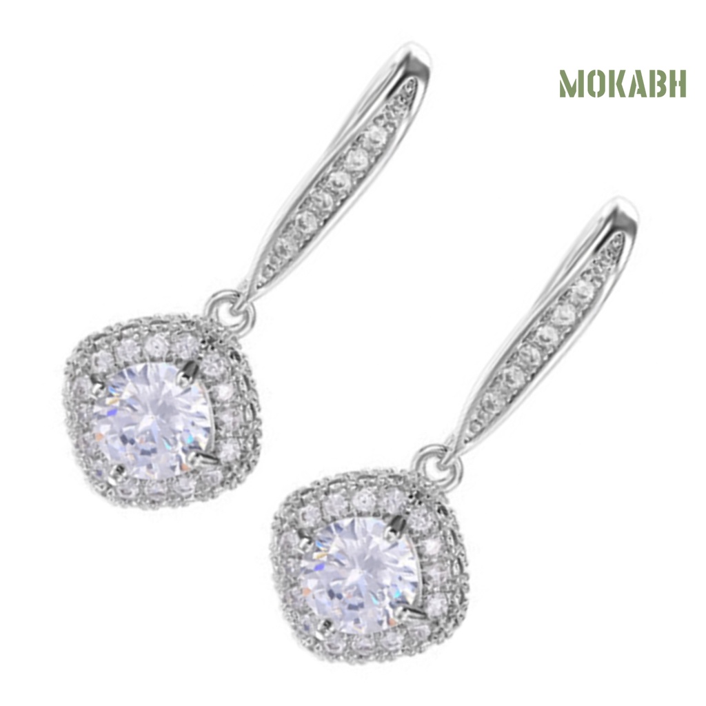 Bông Tai Dạng Móc Đính Đá Zircon Thời Trang Dự Tiệc