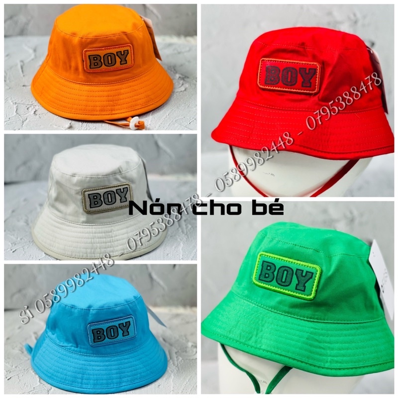 Mũ tai bèo vành cực dể thương cho bé - Nón Bò nhí chữ Boy - Mũ tai bèo trẻ em nhiều màu 6 - 2 tuổi